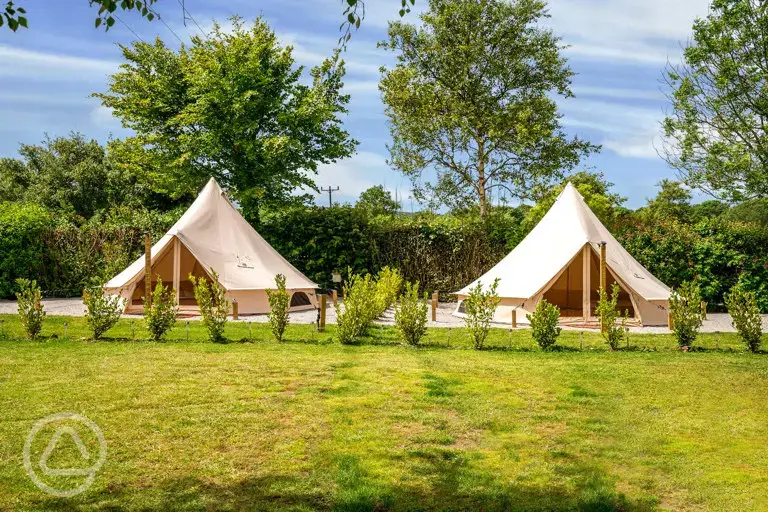 Furnished bell tents at Polladras Holiday Park