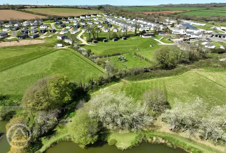 Electric 10m x 10m grass pitches with a 16 amp electric hook up