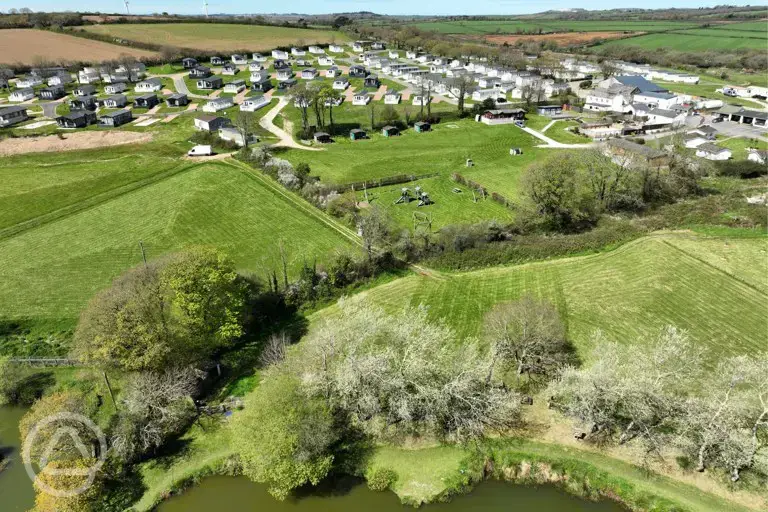 Electric 10m x 10m grass pitches with a 16 amp electric hook up