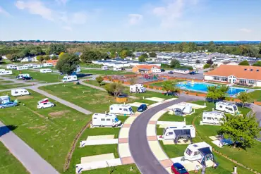 Aerial view of the campsite