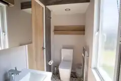 Studio pod cabins ensuite with a heated towel rail Studio pod cabins ensuite with a heated towel rail