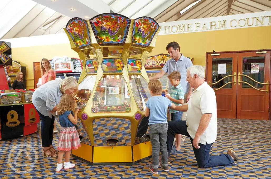 Family friendly arcade at Home Farm Holiday Park