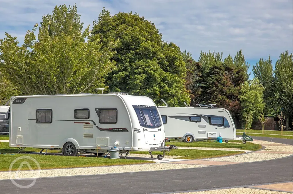 Caravans on electric hardstanding pitches (10 amp hook up)
