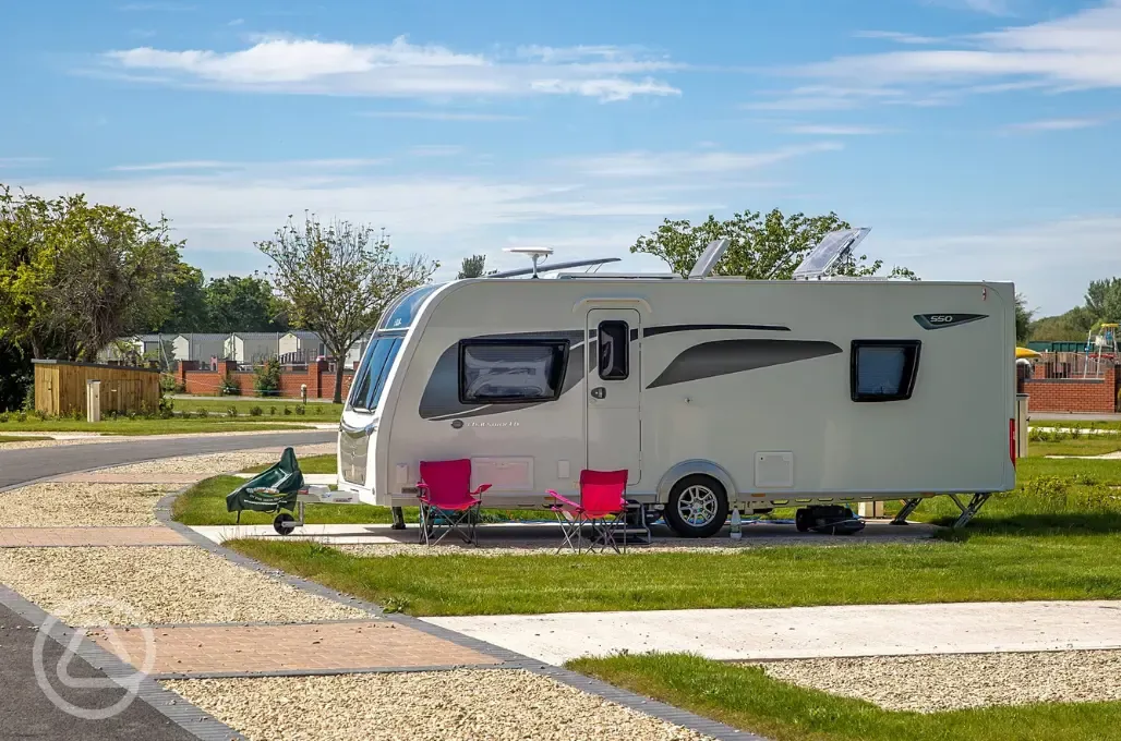 Electric hardstanding pitches at Home Farm Holiday Park (10 amp hook up)