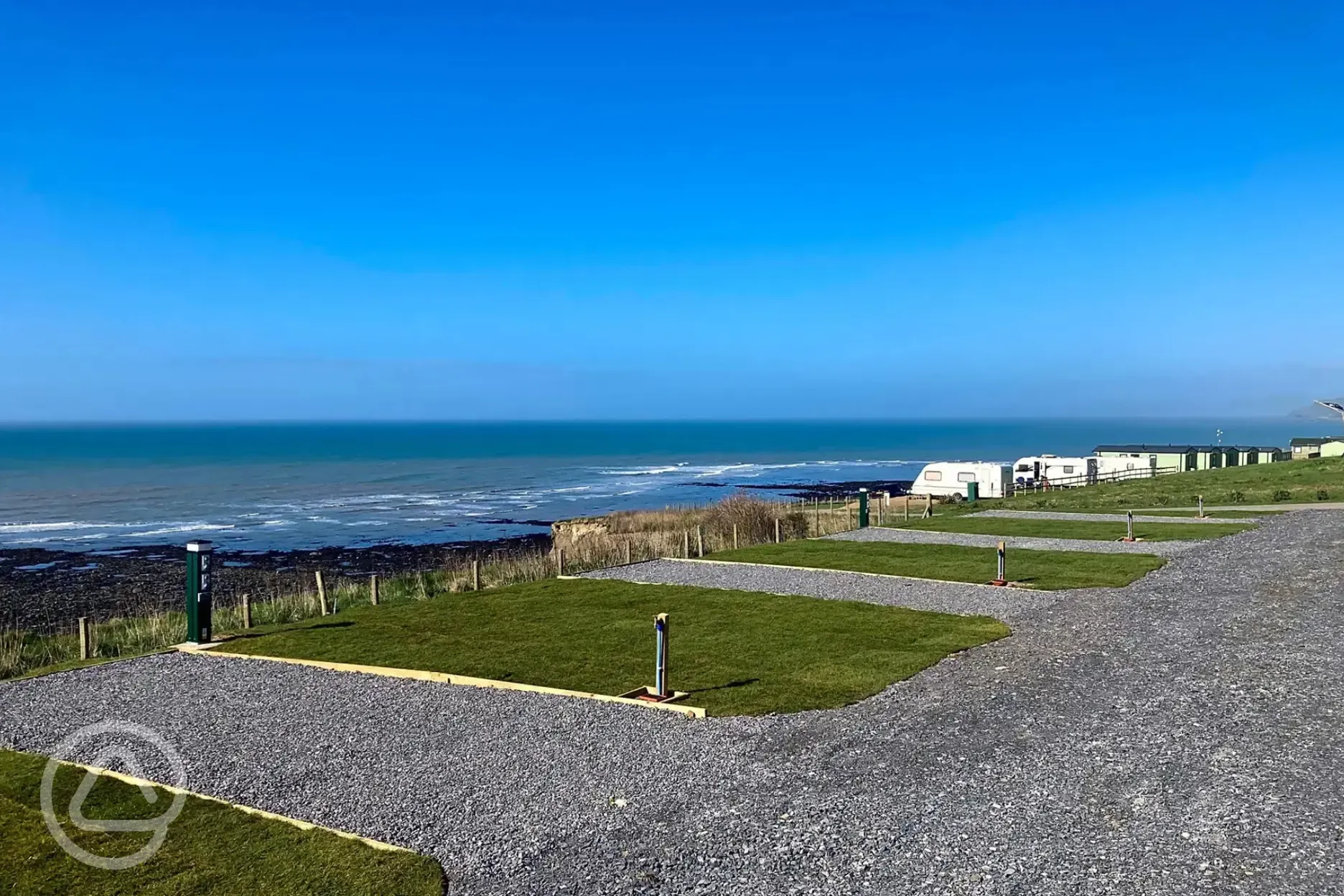 Kestrel clifftop fully serviced hardstanding pitches with sea views