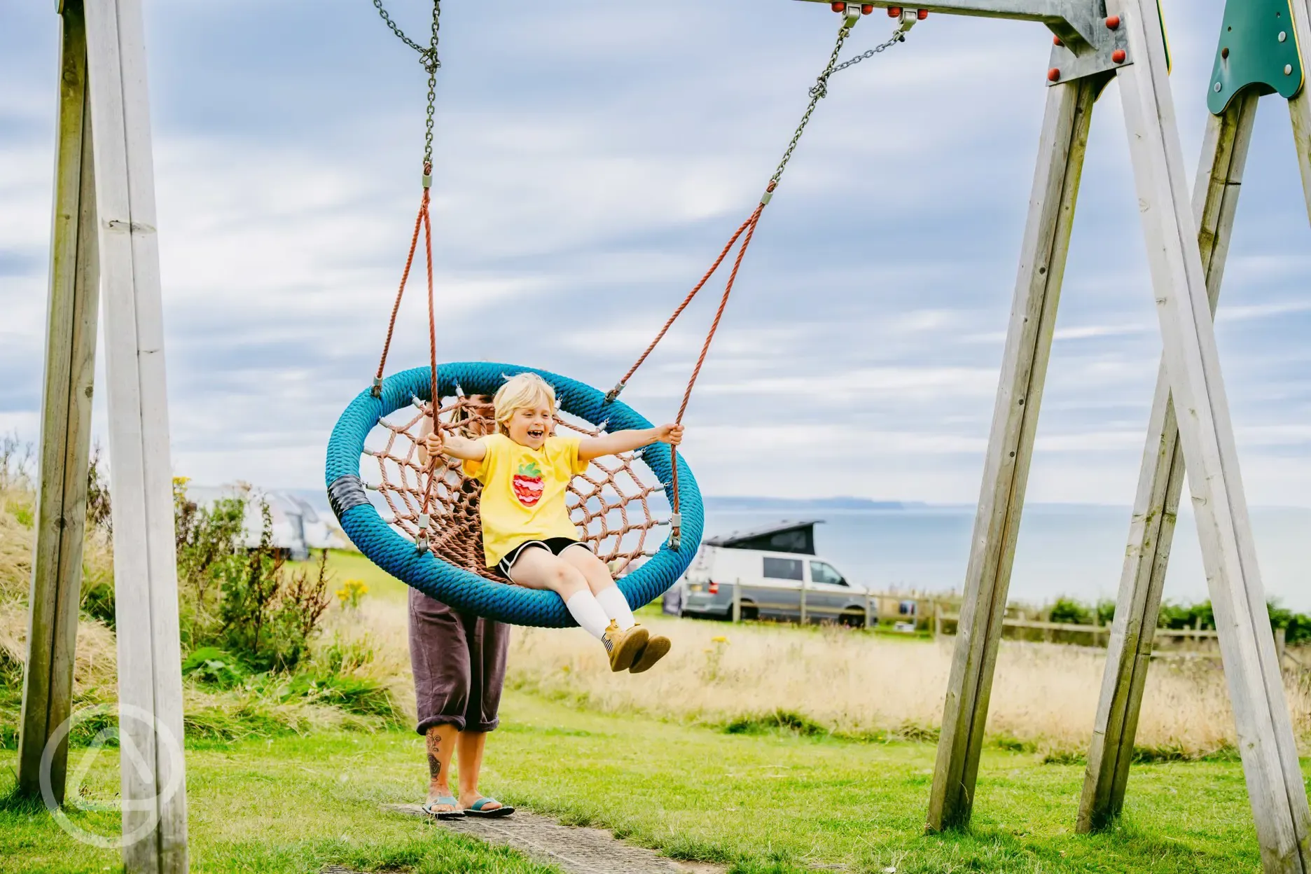 Swings from the outdoor play area