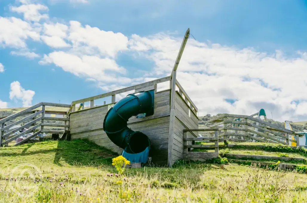 Children's playground with a slide