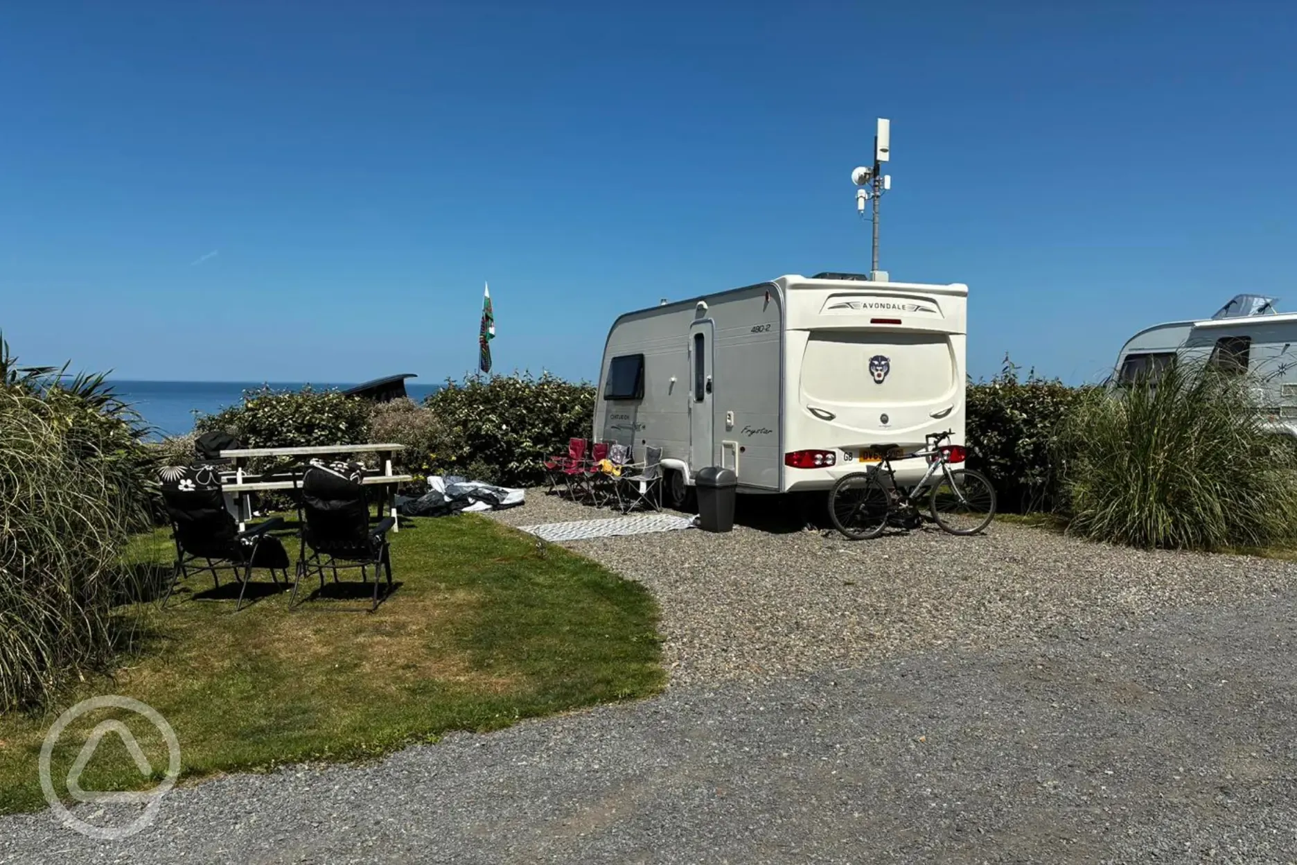 Red Kite fully serviced gravel pitches with hedging