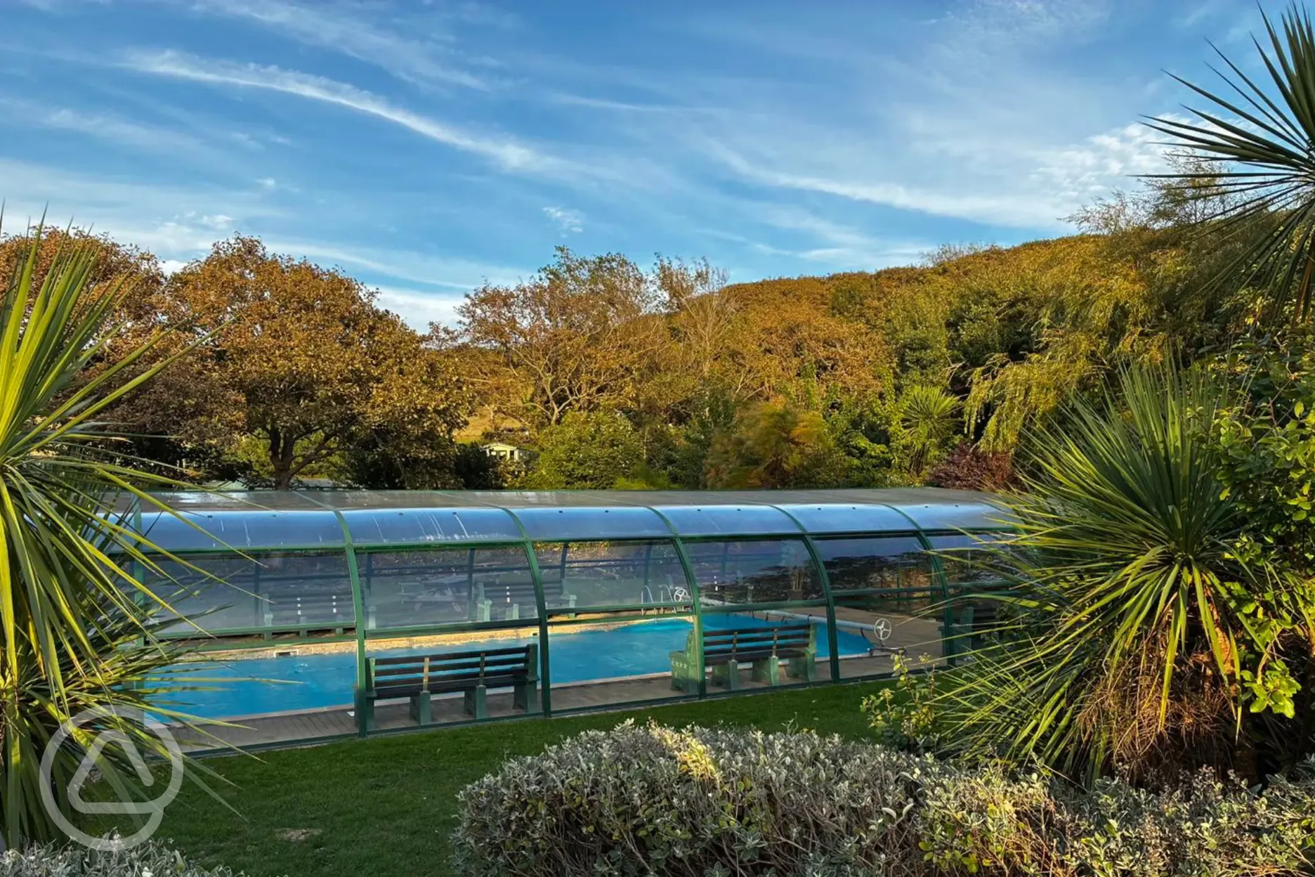 Outdoor heated swimming pool 