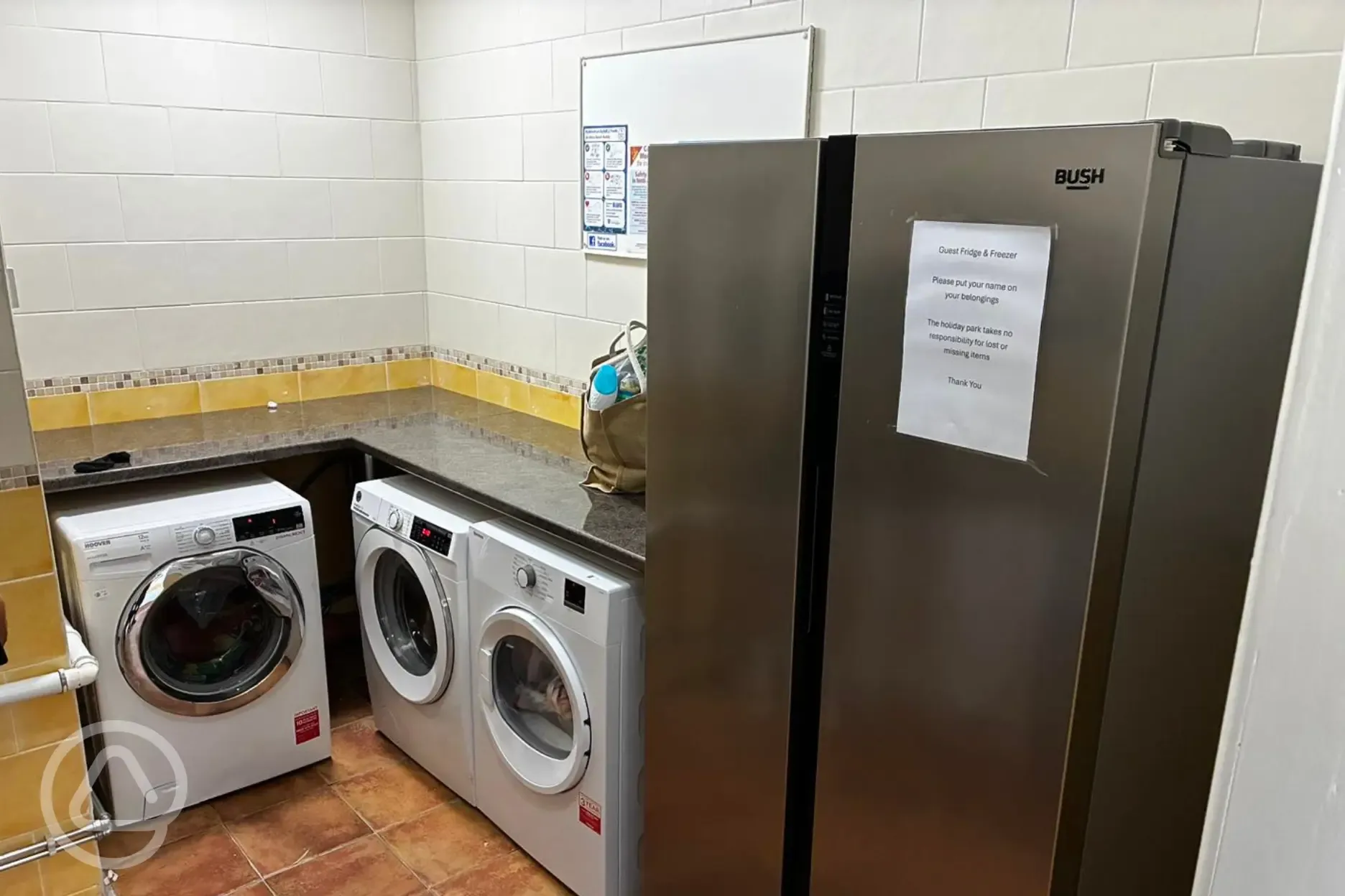 Free launderette and communal fridge/freezer