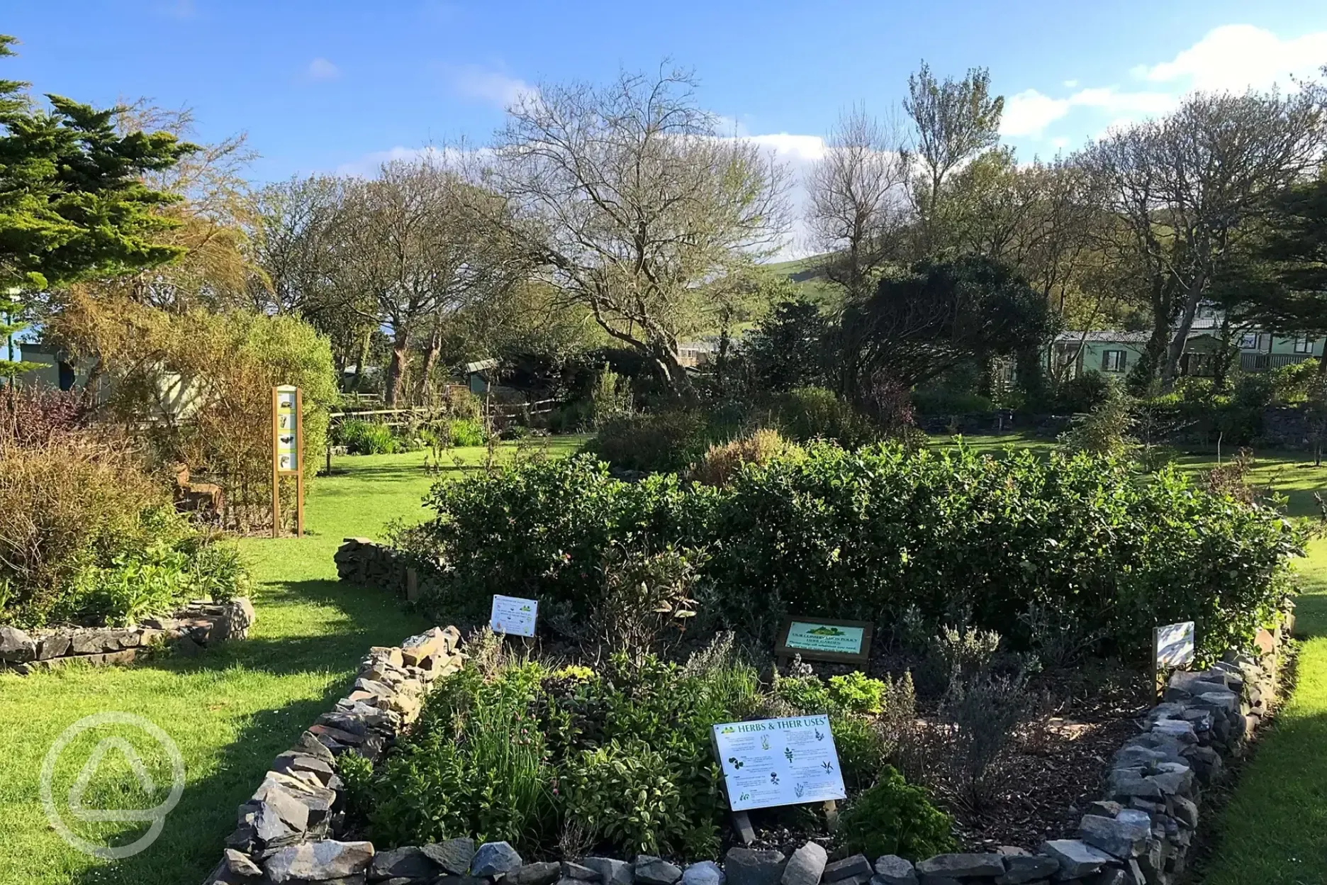 Herb garden at the entrance of the site