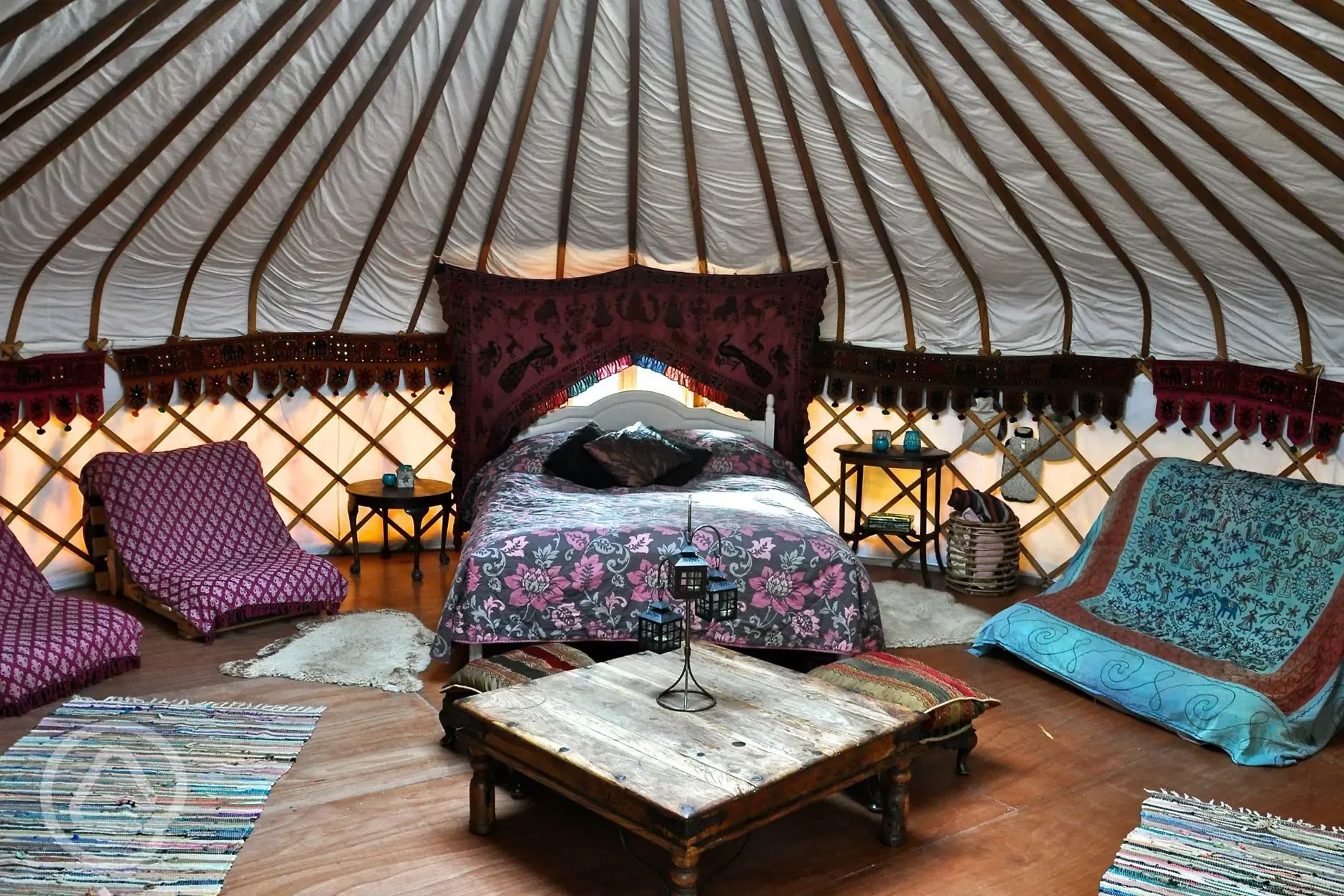 Woodland yurt interior