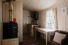 Bluebell and Brookside shepherd's hut interior Bluebell and Brookside shepherd's hut interior