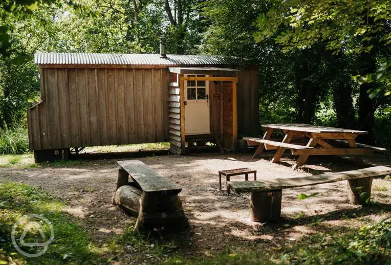 Bluebell and Brookside shepherd's hut
