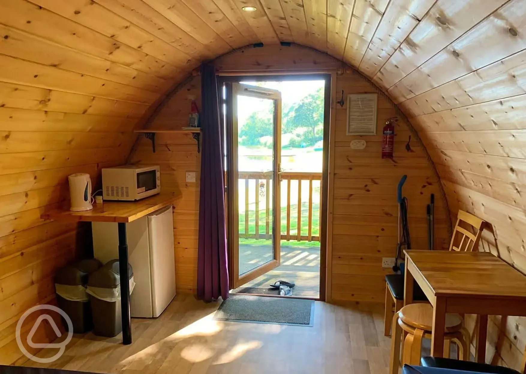 Camping pod interior