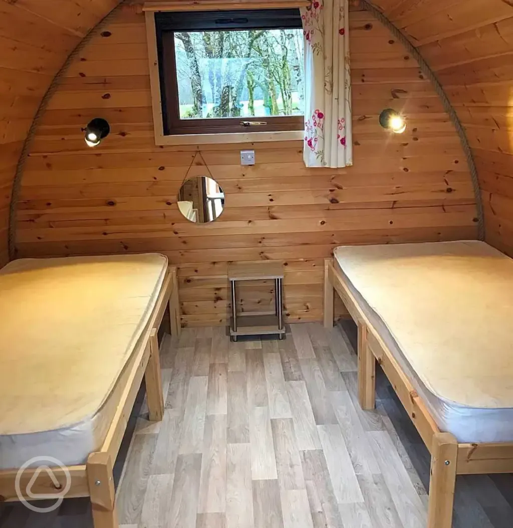 Camping pod - two person interior