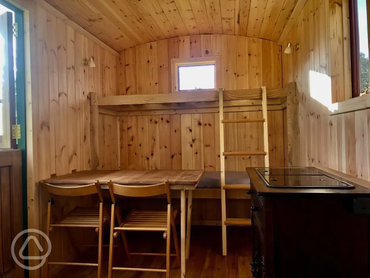 Shepherd's hut interior