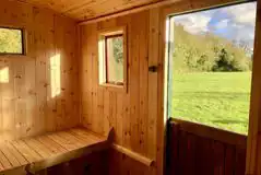 Shepherd's hut interior