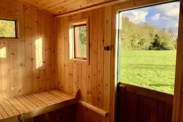 Shepherd's hut interior