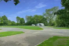 Hardstanding pitches at Hurley Riverside Park with awning and parking spaces Hardstanding pitches at Hurley Riverside Park with awning and parking spaces