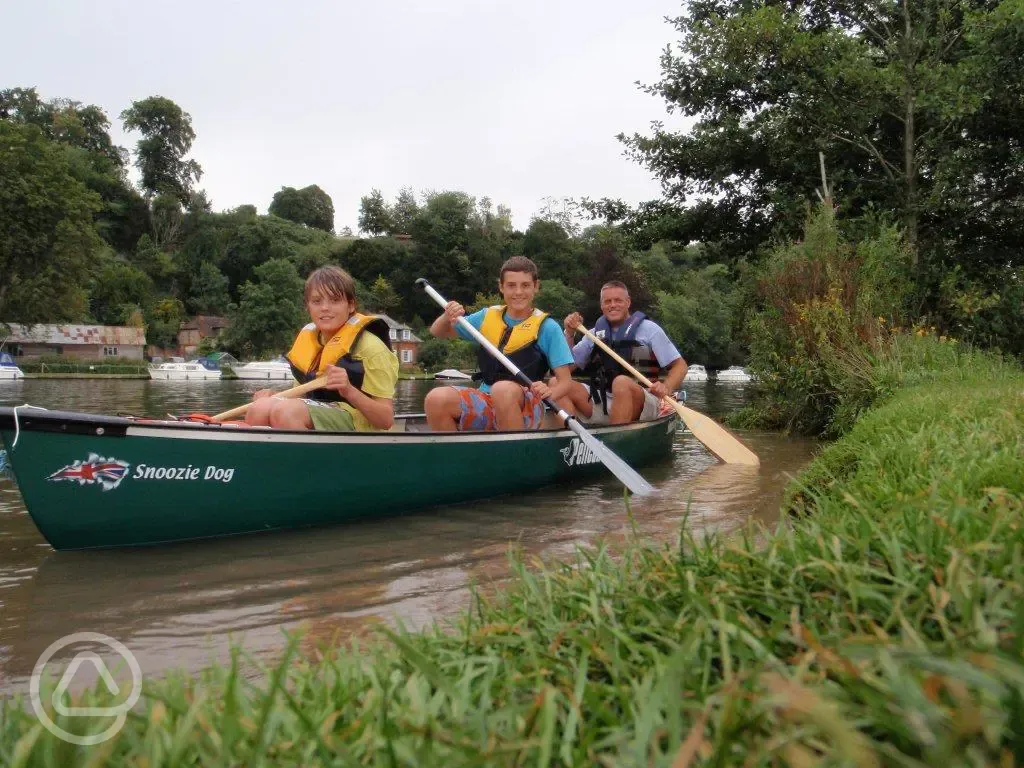 Canoeing on Hurley Riverside Park's river