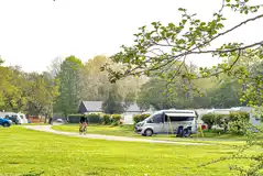 Overview of the super gravel and grass touring pitches at The Green Caravan Park