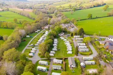 Aerial of The Green Caravan Park and the surrounding countryside