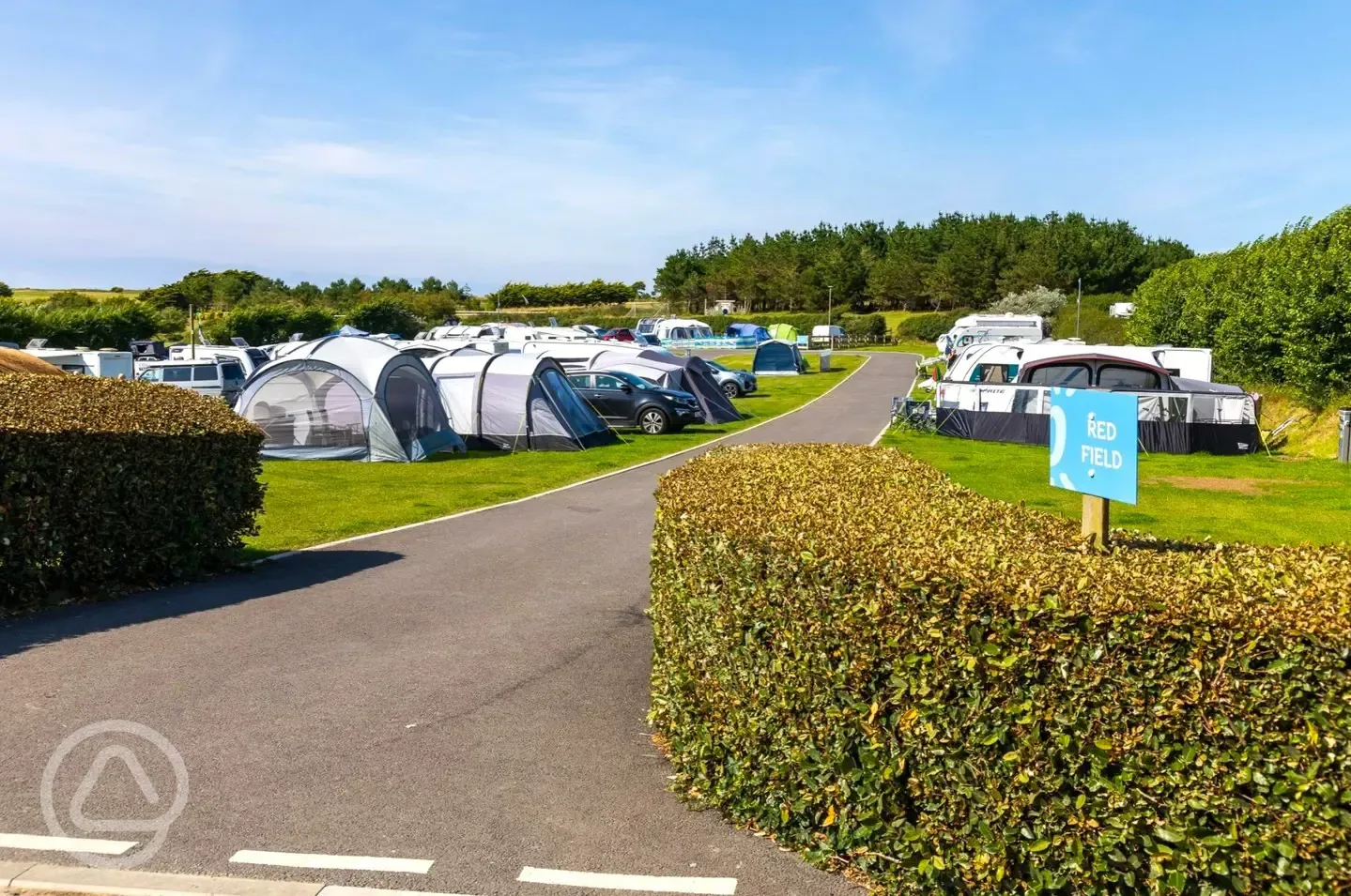 Premium grass pitches with 10 amp electric hook ups