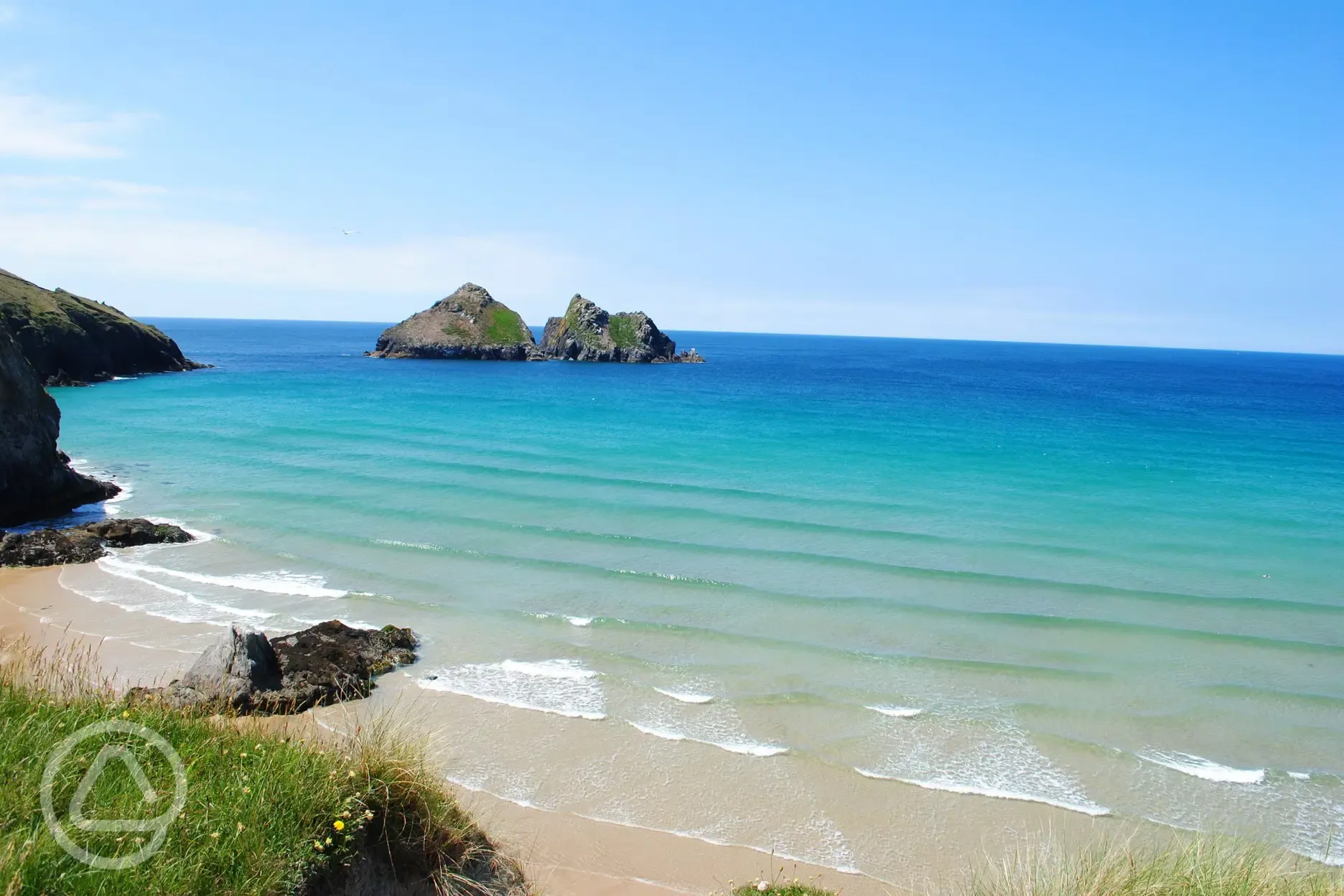Holywell Bay Beach is a 15 minute walk from the site