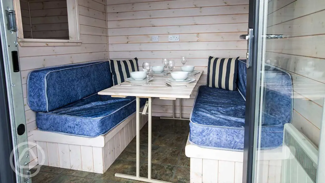 Standard beach hut interior 