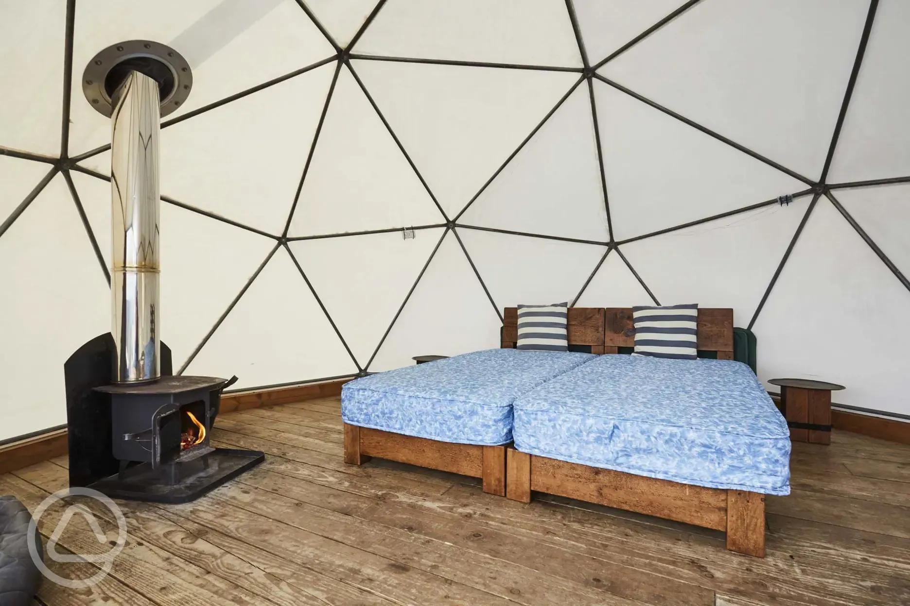 Glamping dome interior