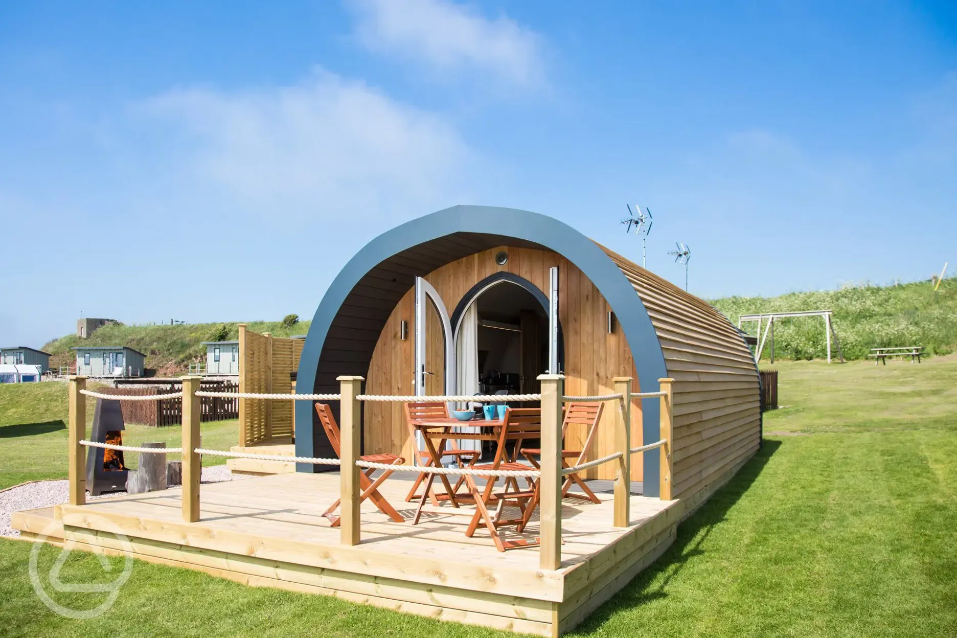 Superior glamping pod with hot tub