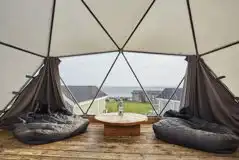Glamping dome view (bean bags are no longer provided) Glamping dome view (bean bags are no longer provided)
