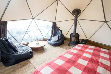 Glamping dome interior