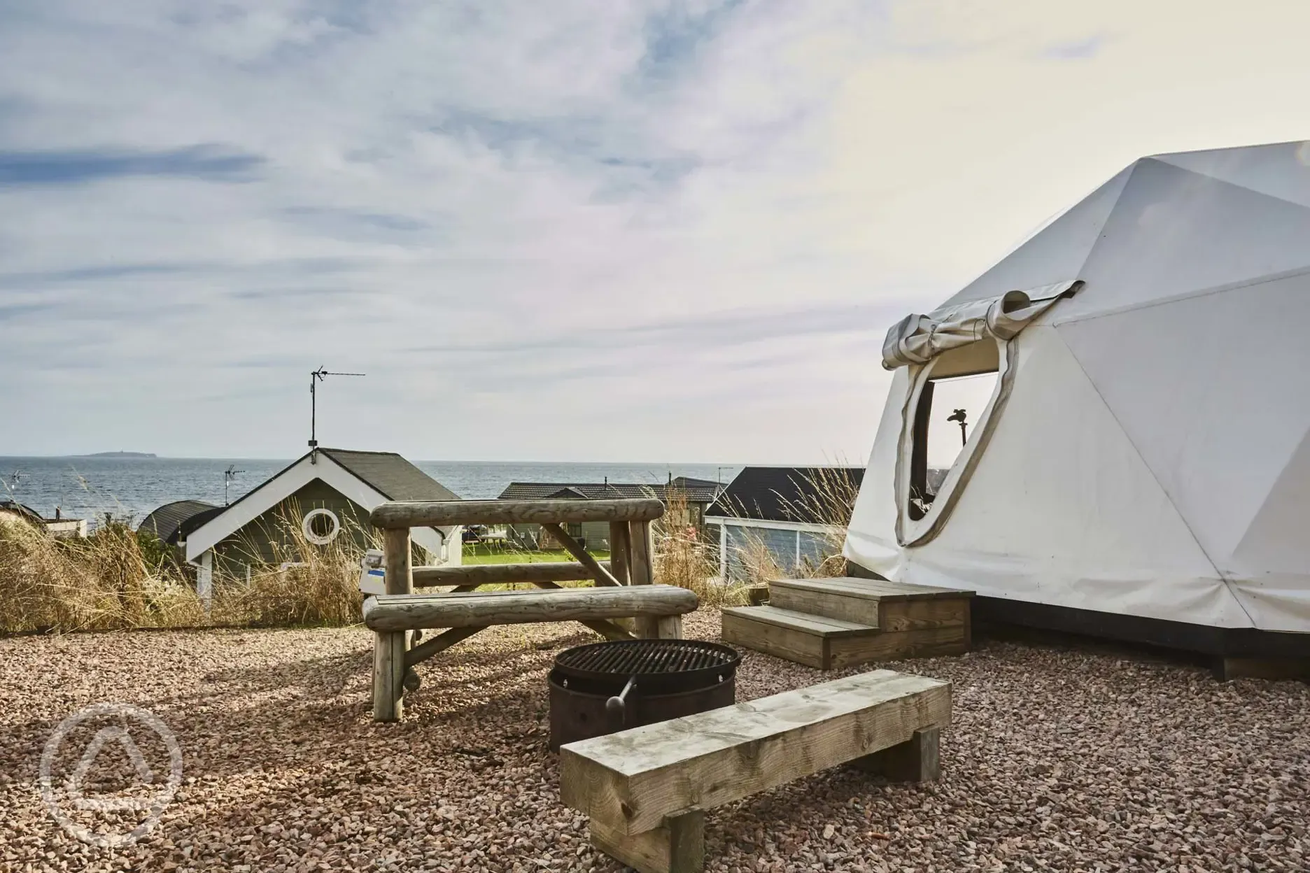 Glamping dome outside area