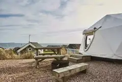 Glamping dome outside area