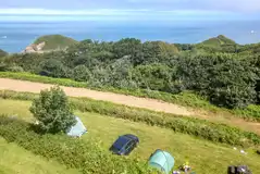 Non electric grass pitches with sea views