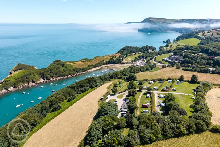 Aerial of Little Meadow with views of Watermouth Harbour