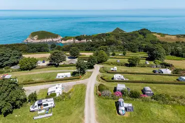 Terraced pitches with sea views