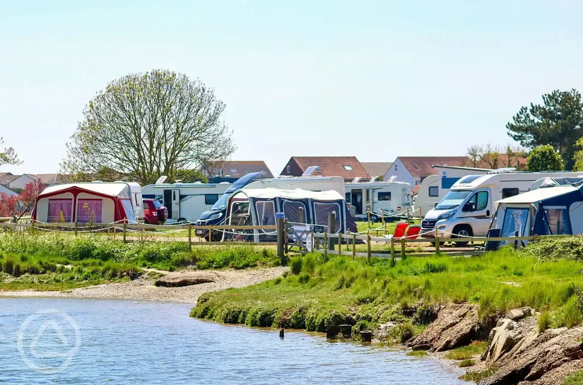 Hardstanding pitches by the water