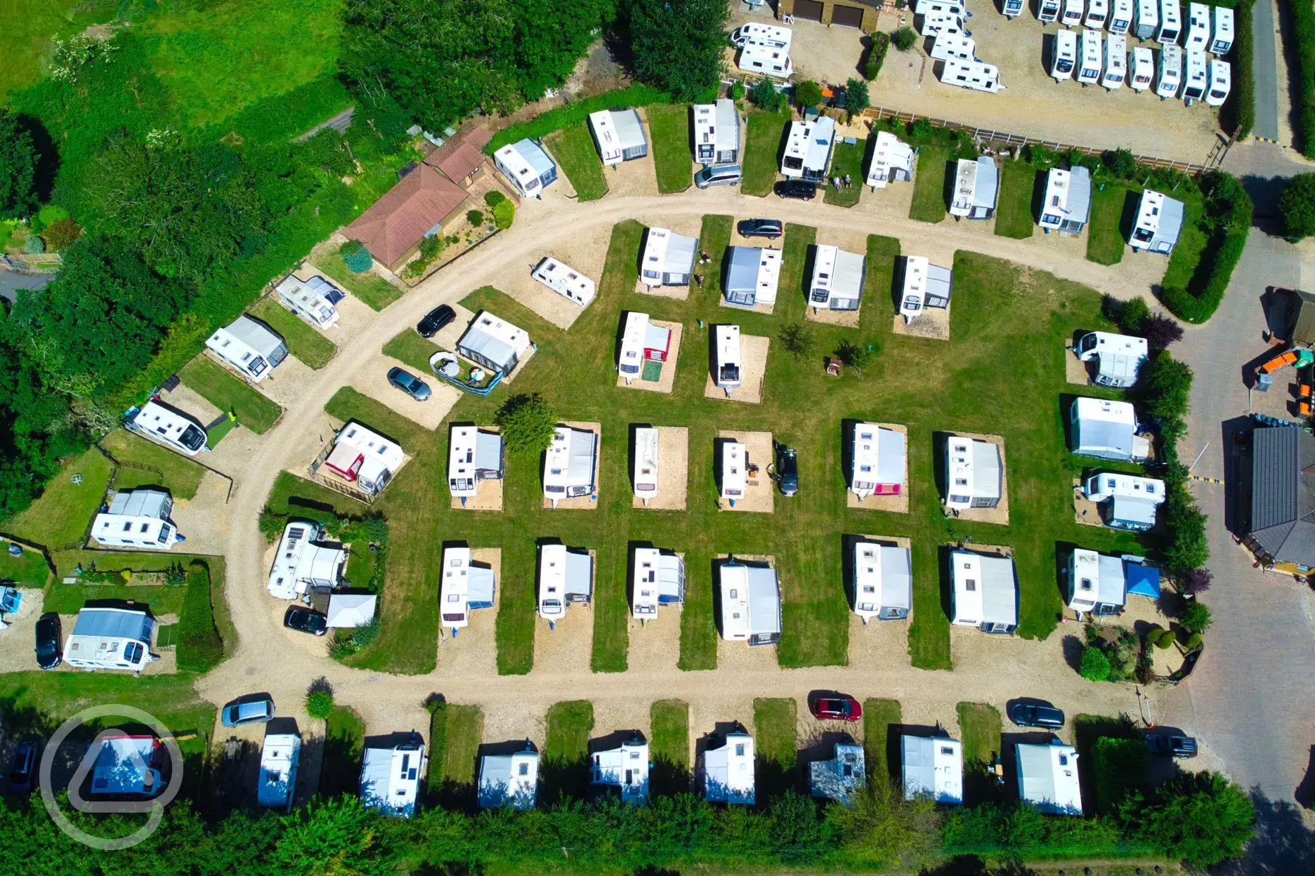 Bird's eye view of the campsite