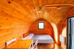 Camping pod with a double bed (bring or hire bedding)