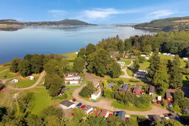 Aerial view of the campsite