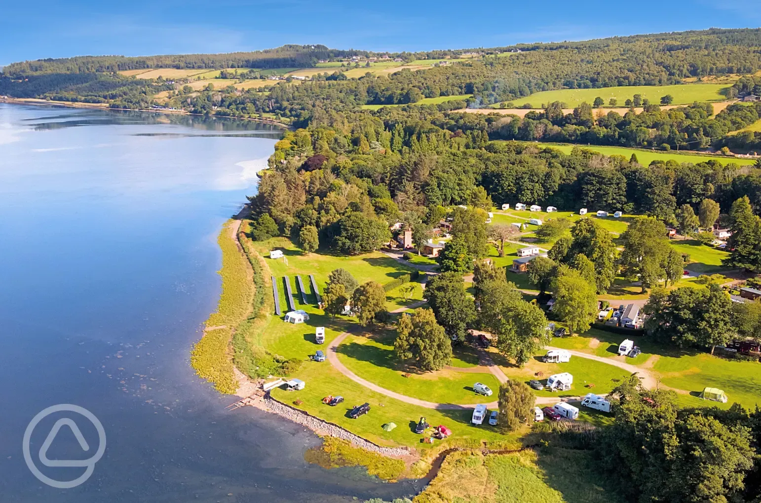 Aerial of Bunchrew Caravan Park by the Beauly Firth