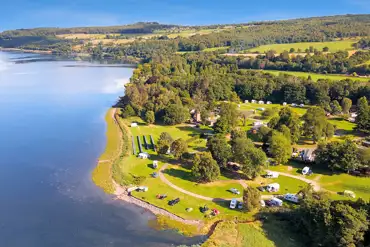 Aerial of Bunchrew Caravan Park by the Beauly Firth