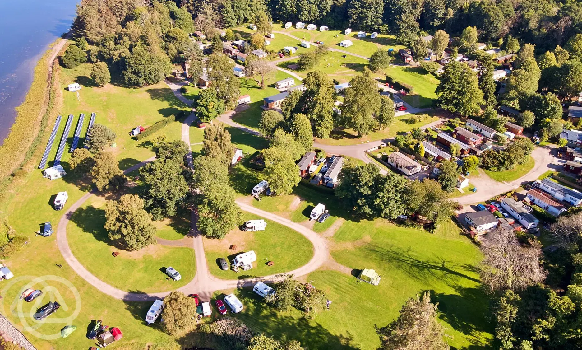 Bird's eye view of Bunchrew Caravan Park by the Beauly Firth