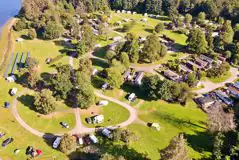 Bird's eye view of Bunchrew Caravan Park by the Beauly Firth