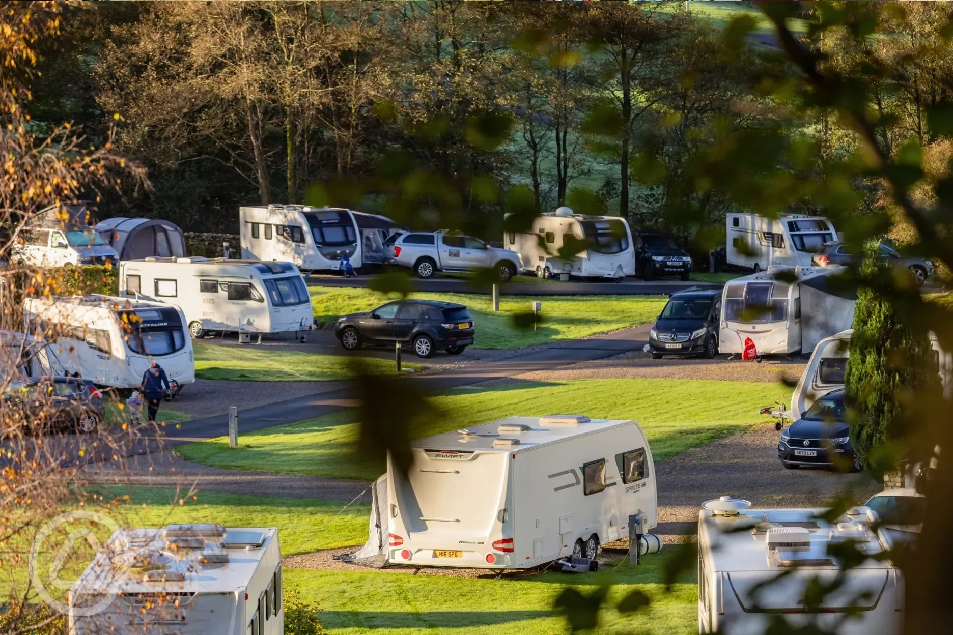 Fully serviced hardstanding touring pitches