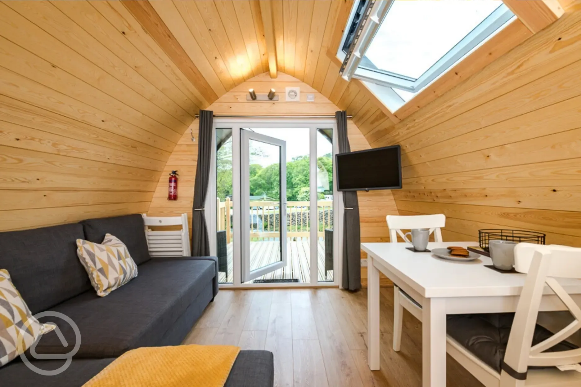 Deluxe glamping pod interior