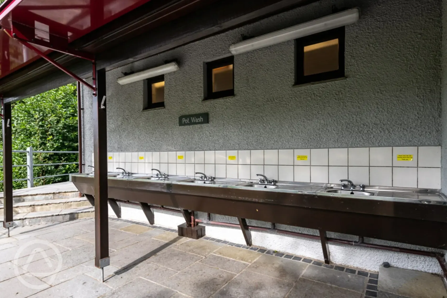 Outdoor washing up area